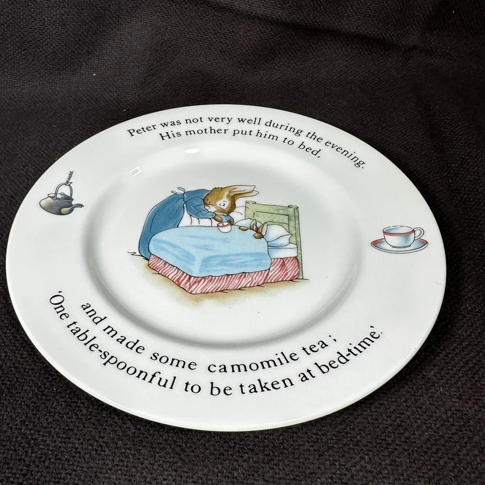 2 pc Beatrix Potter PETER RABBIT Wedgwood of Etruria & Barlaston Child Dish Set - Picture 10 of 10